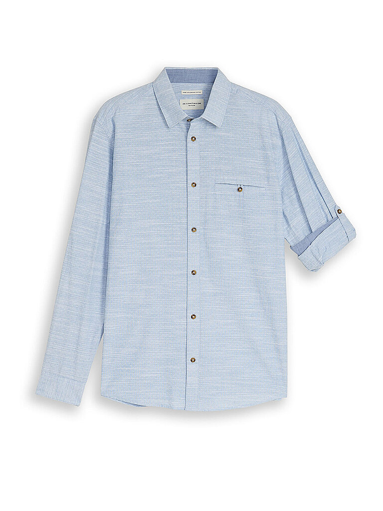 Tom Tailor Chemise à Manches Longues 1049578 Blue Petrol Structure 3XL Homme